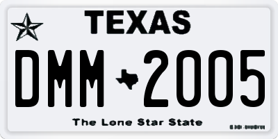 TX license plate DMM2005
