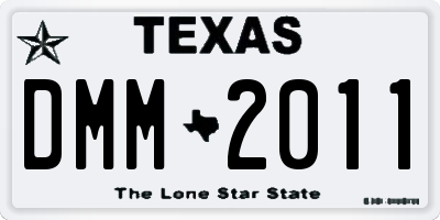 TX license plate DMM2011