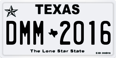 TX license plate DMM2016