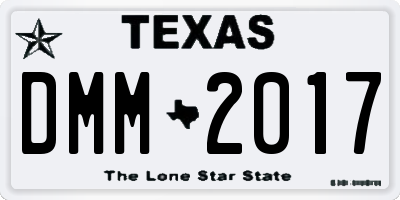 TX license plate DMM2017