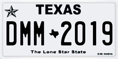 TX license plate DMM2019