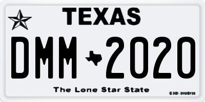 TX license plate DMM2020