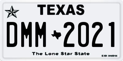 TX license plate DMM2021