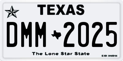 TX license plate DMM2025