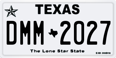 TX license plate DMM2027