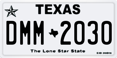 TX license plate DMM2030