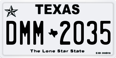 TX license plate DMM2035