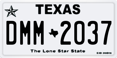 TX license plate DMM2037