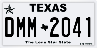 TX license plate DMM2041