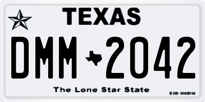 TX license plate DMM2042
