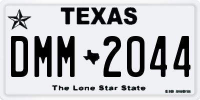 TX license plate DMM2044