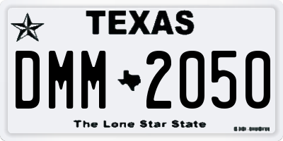 TX license plate DMM2050
