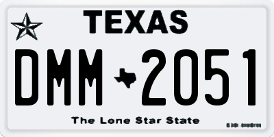 TX license plate DMM2051