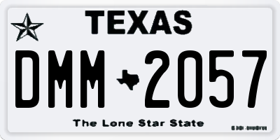 TX license plate DMM2057