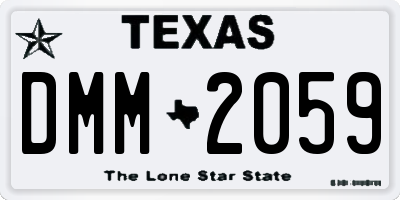 TX license plate DMM2059