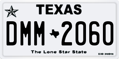 TX license plate DMM2060