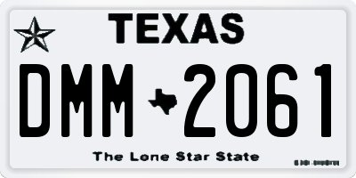 TX license plate DMM2061