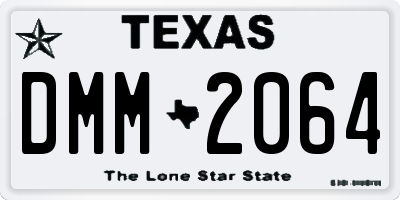 TX license plate DMM2064