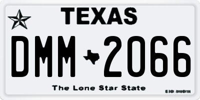 TX license plate DMM2066