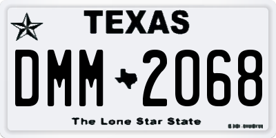 TX license plate DMM2068