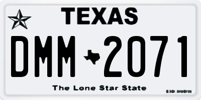 TX license plate DMM2071