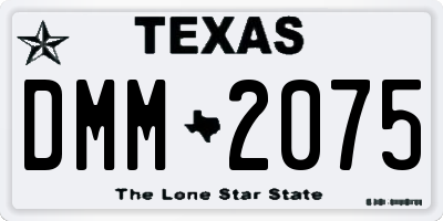 TX license plate DMM2075