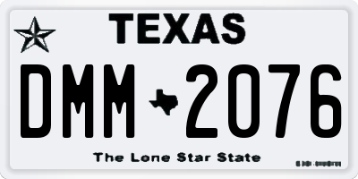 TX license plate DMM2076