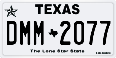 TX license plate DMM2077
