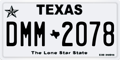 TX license plate DMM2078