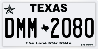 TX license plate DMM2080
