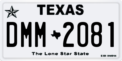 TX license plate DMM2081
