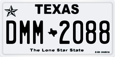 TX license plate DMM2088