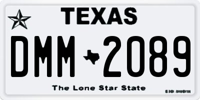 TX license plate DMM2089