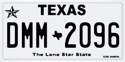 TX license plate DMM2096