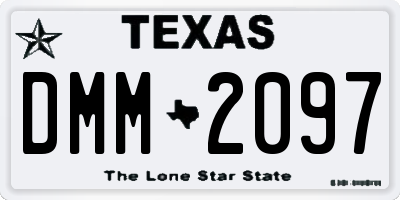 TX license plate DMM2097