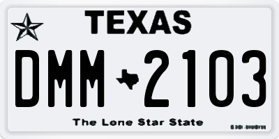 TX license plate DMM2103