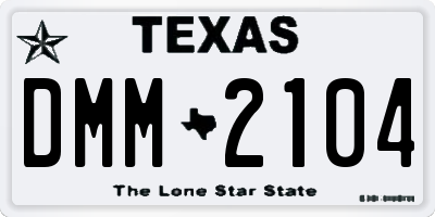 TX license plate DMM2104