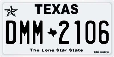 TX license plate DMM2106