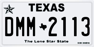TX license plate DMM2113