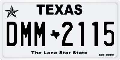 TX license plate DMM2115