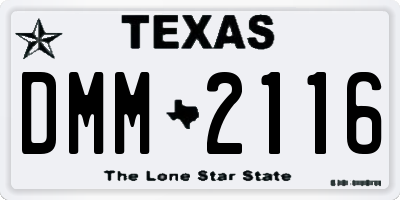 TX license plate DMM2116
