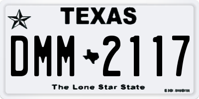 TX license plate DMM2117