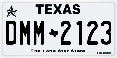 TX license plate DMM2123