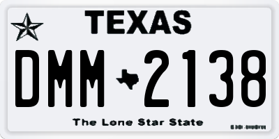 TX license plate DMM2138