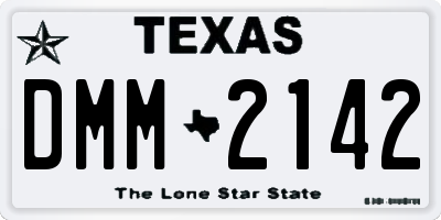 TX license plate DMM2142