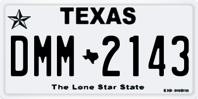 TX license plate DMM2143