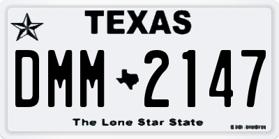 TX license plate DMM2147