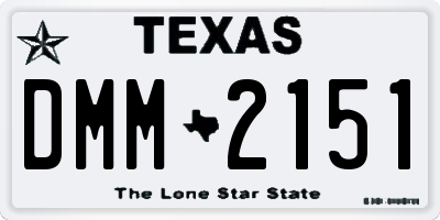 TX license plate DMM2151