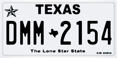 TX license plate DMM2154