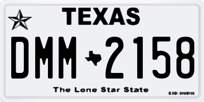 TX license plate DMM2158